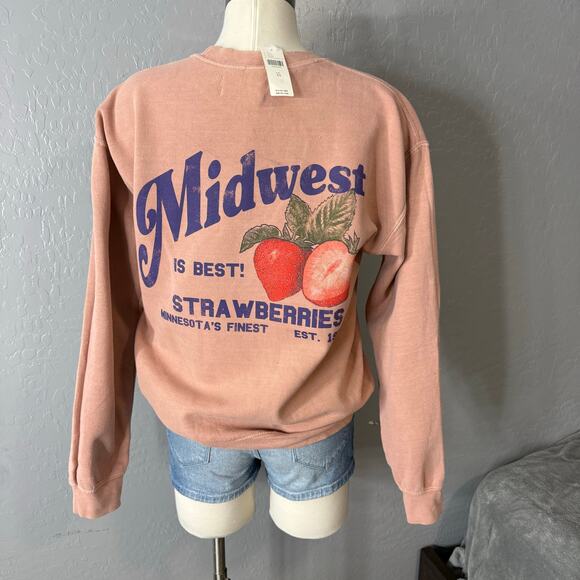 By Anthropologie Strawberry Sweatshirt, XS - Picture 2 of 7